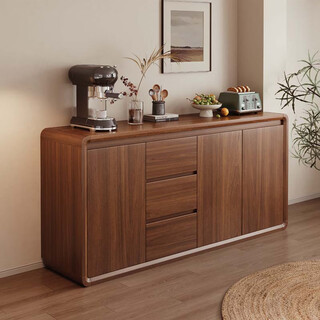 Litai solid wood sideboard integrated wall cabinet living room multifunctional cabinet tea cabinet wine cabinet storage cabinet kitchen storage cabinet solid wood corners thickened length 160*40*84cm