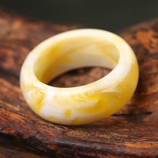 Oine original ore natural amber beeswax chicken fat yellow blood amber blue amber gold amber hundred flower nectar ring ring ring bracelet bracelet (original ore guaranteed natural white flower beeswax model) 16mm ring mouth