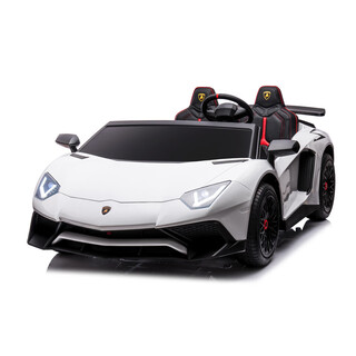 Maternity and baby super large lamborghini children's electric car four-wheeled parent-child car that can sit on adults' remote control children's toys, high-end white 24v10a battery + explosion-proof soft wheels + soft seat, electric drive