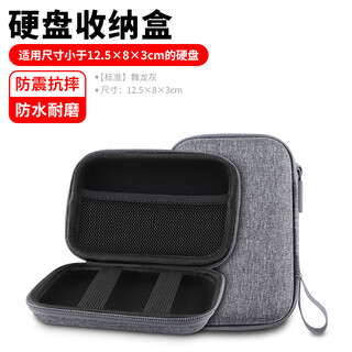 Olyson is suitable for western digital mobile solid-state drive storage box elements se protective cover wd accompanying hard drive storage bag new element u disk ultra-small waterproof and shockproof portable bag standard style dancing dragon gray 12.5 8cm