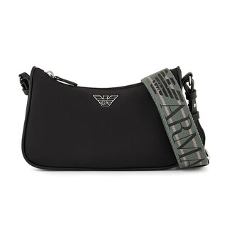 Armani women's classic eagle logo decorated hobo underarm bag shoulder crossbody bag black