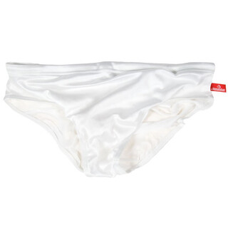南啵丸男士透明三角泳裤 性感大囊袋 激凸修身泳衣男系带时尚温泉沙滩裤 01_闪光白 S