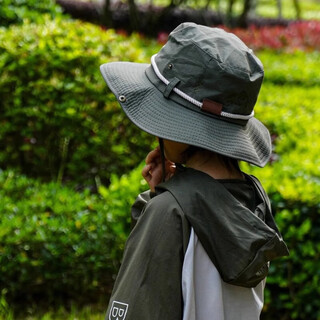 Children's sun protection hiking hat sunshade boys and girls large brim outdoor anti-uv denim fisherman sun hat black