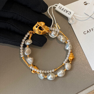 Fat donglai quality pearl pendant without chain natural freshwater baroque real pearl bracelet stackable women's light bracelet