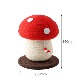 OYKTN全剑麻红蘑菇猫抓板猫抓柱猫咪玩具耐磨不掉屑立式一体猫爬架磨爪 矮蘑菇【全麻】