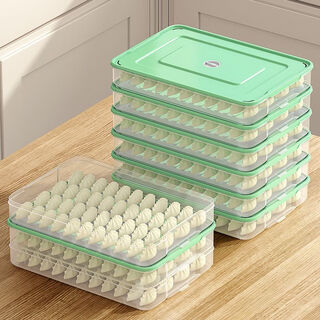 An junsheng dumpling multi-layer refrigerator household special quick-frozen storage box to keep fresh, green, enlarged and thickened, four layers and one cover, 5a type