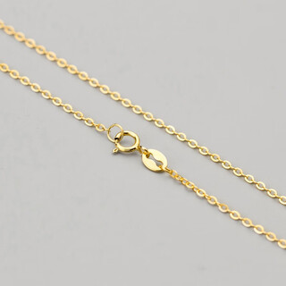 Only double 18k gold necklace for women au750 fine o-shaped chain platinum clavicle chain sweater o-shaped pendant chain gift gold color 1.38g42cm