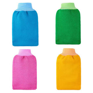 Fat donglai same style thick and thin double-sided bath towel for bathing at home with strong mud rub under gray medium sand double layer thickened coarse sand 4 pack blue+green+pink+yellow