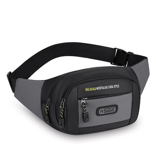 Xin nurse's new waterproof waist bag for men and women, multifunctional, large capacity, fashionable business cashier bag, wear-resistant sports mobile phone bag, gray, four layers, large capacity