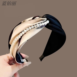Keegfeg wide-brimmed headband, high-end female hair-pressing headband, 2025 new retro fashion hairpin, high skull top, face-showing small headwear, main picture color