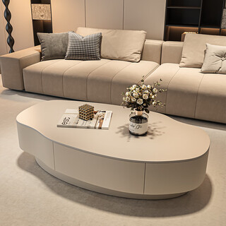 Seaworthy simple coffee table living room special-shaped combination slate coffee table dining table home high-end atmospheric size apartment light luxury tea table white frame white cabinet pure white slate 120