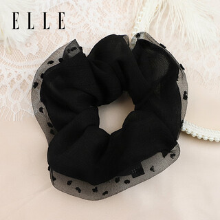 Elleelle fashionable french polka dot large intestine ring female hair rope ponytail hair rubber band head rope gift for girlfriend