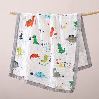 Pick up cat wide edge high density 70*140 cotton six-layer washed gauze bath towel children's towel absorbent baby bath towel gauze cover blanket wide edge dinosaur 70x140mm