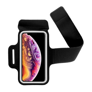 Shurui german quality sports mobile phone arm cover for men and women running and cycling fitness universal wrist bag arm bag with touch screen classic black universal large size within 6.8 inches