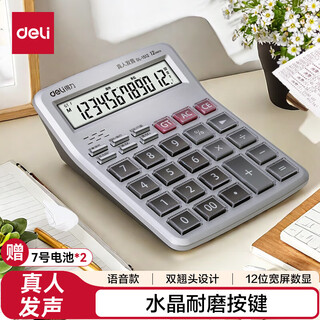 Deli 1512 voice calculator (silver)