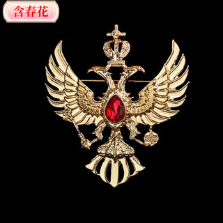 European and american men's suit jacket corsage with spring flowers, men's collar pin, shirt collar button, crystal gem eagle brooch, british style, golden ruby