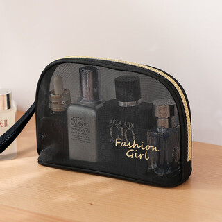 Eachy cosmetic bag for women 2025 new mesh transparent travel toiletry bag cosmetics portable storage bag cosmetic bag bag semi-circular style