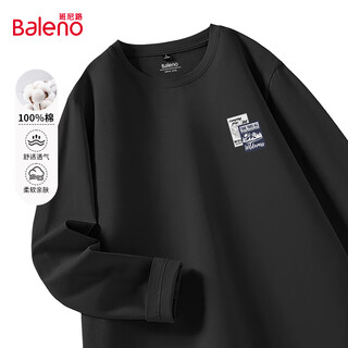 Baleno long-sleeved t-shirt men's autumn 220g heavyweight versatile cotton tops teenagers loose casual men's bottoming shirt