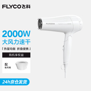 Feike hair dryer household high wind hair care quick drying high power foldable hair dryer for dormitory students fh6232 white