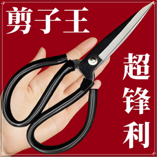 黑色不锈钢剪家用菜刀多功能剪子黑色尖头剪纸裁缝可用锋利加厚 大号【1把】大头剪 无规格