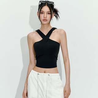 Luluuvttoh all-in-one halter neck yoga bra for women summer new pilates vest sports outer fitness wear black l