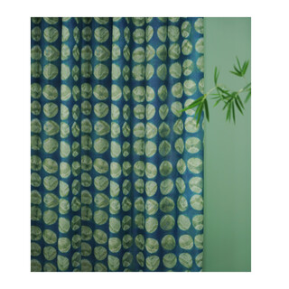 Beyzk libu design tie-dye blue-green medieval new chinese style unique niche living room home gauze curtain blue-green 2 meters wide 2.7 meters high one piece can be shortened