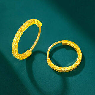 New gold 999 gold earrings gold earrings women's earrings fashion simple mother's day gold plated gift style earrings