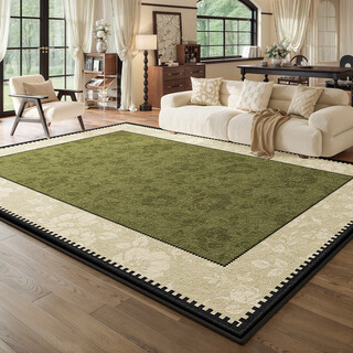 Y u-live carpet living room green 2025 new french retro mid-century style no-wash wipeable sofa light luxury high-end floor mat s imitation cashmere-bichun 200 340cm skin-friendly carpet surface anti-slip carpet bottom