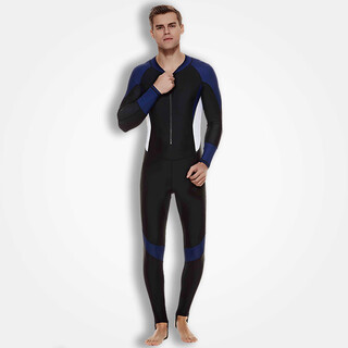 Sharbat quick-drying sun protection wetsuit men's one-piece long-sleeved trousers full-body swimsuit large size surfing and snorkeling wetsuit 1330 blue and black l 50-60kg