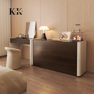 Kelly moment senna italian-style chest of drawers light luxury bedroom bedside jewelry cabinet modern simple storage eight-drawer chest dresser 1 fourth generation 8-drawer chest + 75cm dresser + mirror stool without makeup mirror