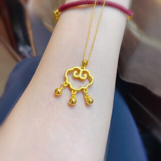 Chow tai fook 999 pure gold ping an lock gold pendant xiangyun lock necklace ruyi gold lock for wife’s birthday gift chinese valentine’s day gift pure gold ping an lock free s925 necklace