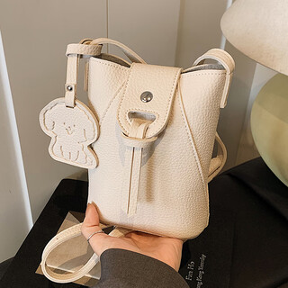 Meidu versatile crossbody mobile phone bag small bag women's new trendy bucket bag commuting vertical small compact lightweight mobile phone bag crossbody mobile phone bag white