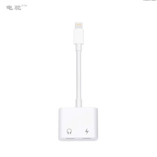电驼耳机声卡转接头充电2合1适用苹果13/14/15/12/16手机转直播吃鸡华为手机iPadpro连声卡麦3.5圆口 双lighting口(听歌充电通话K歌）