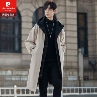 Pierre cardin, новинка 2025 года, ветровка средней длины, мужская модная и красивая мужская куртка в британском стиле на весну и осень, подростковое мужское пальто абрикосового цвета, l Рекомендуется 140 jin jin, вес в пределах 0,5 кг