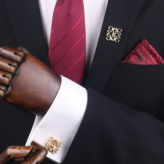 Iosn cufflinks square hollow french cufflinks cuff button shirt wedding groom men's and women's wedding suit shirt gold square hollow pattern cufflinks + brooch