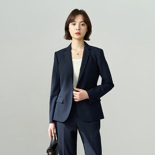Lady bird navy blue formal suit women's professional small man interview wear public exam high-quality suit jacket