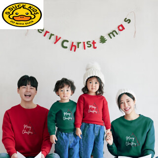 G.duck christmas parent-child wear 2025 autumn and winter new long-sleeved round neck sweatshirt versatile children's clothing tops family wear burgundy autumn style 165 adults s