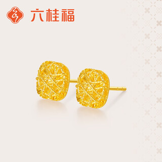 Liuguifu jewelry gold earrings brushed sugar cube 5g pure gold stud earrings gift for women fh0200346 2.8g