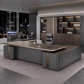 Humeijia simple modern executive boss office desk and chair combination light luxury high-end young president executive desk customized size color (complementary)