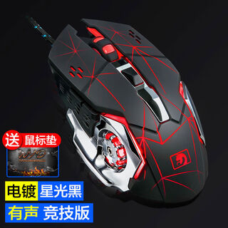 新盟（TECHNOLOGY）新盟M322有线电竞机械吃鸡游戏鼠标宏编程台式笔记本电脑家用男女 星光黑 官方标配