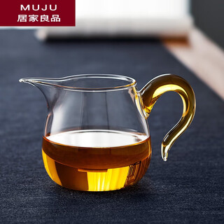 Muji japan's new glass fair cup thickened heat-resistant high-end tea brewing tea set (thickened) 400ml champagne gold handle