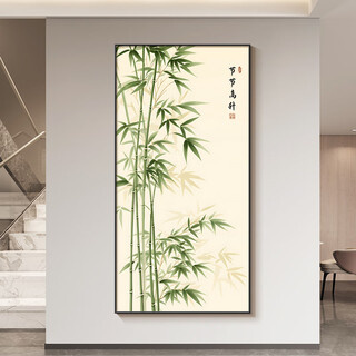 The painting of the building is rising steadily. the entrance wall decoration painting is a new chinese style entrance wall hanging painting. 2025 new wealthy bamboo painting. the building is rising steadily. -
