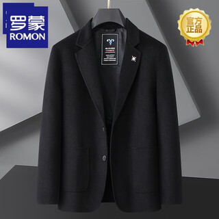 Luo meng autumn and winter men's wool double-sided wool suit plus size plus size business casual wool suit jacket black 2xl 160-180jin jin equals 0.5 kg