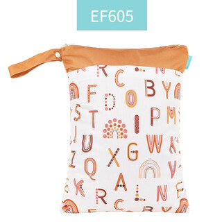 Rsrddy large waterproof diaper bag diapers wet and dry storage bag baby stroller hanging bag children's clothing orange large double layer 40x30cm