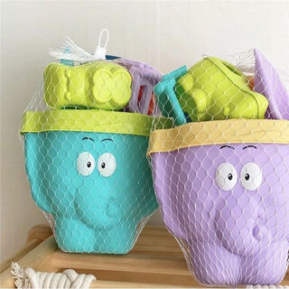 Ywzr children's beach toy set sand digging shovel hourglass small bucket beach playing in the sand pool purple elephant