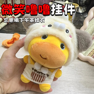 可爱途水豚表情包噜噜玩偶 毛绒玩具公仔娃娃挂饰挂件钥匙扣生日礼物 微笑水豚+忘崽娃衣【1个】 1个