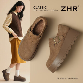 Zhr winter cotton shoes for women plus velvet thick sole warm birkenstock shoes for women new anti-ski boots women's shoes ky55b camel 38
