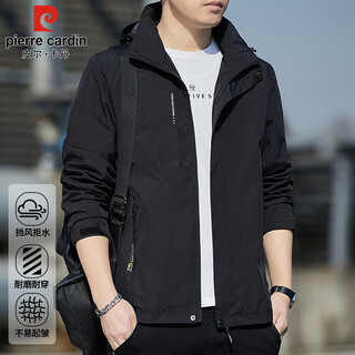 Pierre cardin jacket men's spring and autumn trendy loose workwear jacket for young and middle-aged casual charge clothes men's black xl