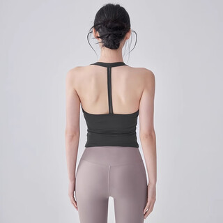Lulu century summer yoga wear vest women's professional pilates fitness bra training beautiful back sports bra dark gray l
