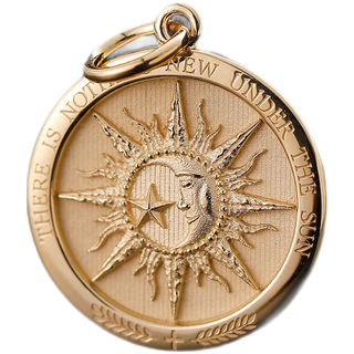 Lihu nothing new under the sun pendant 18k gold colored platinum pure gold necklace for men and women light luxury original design 18k gold large edition